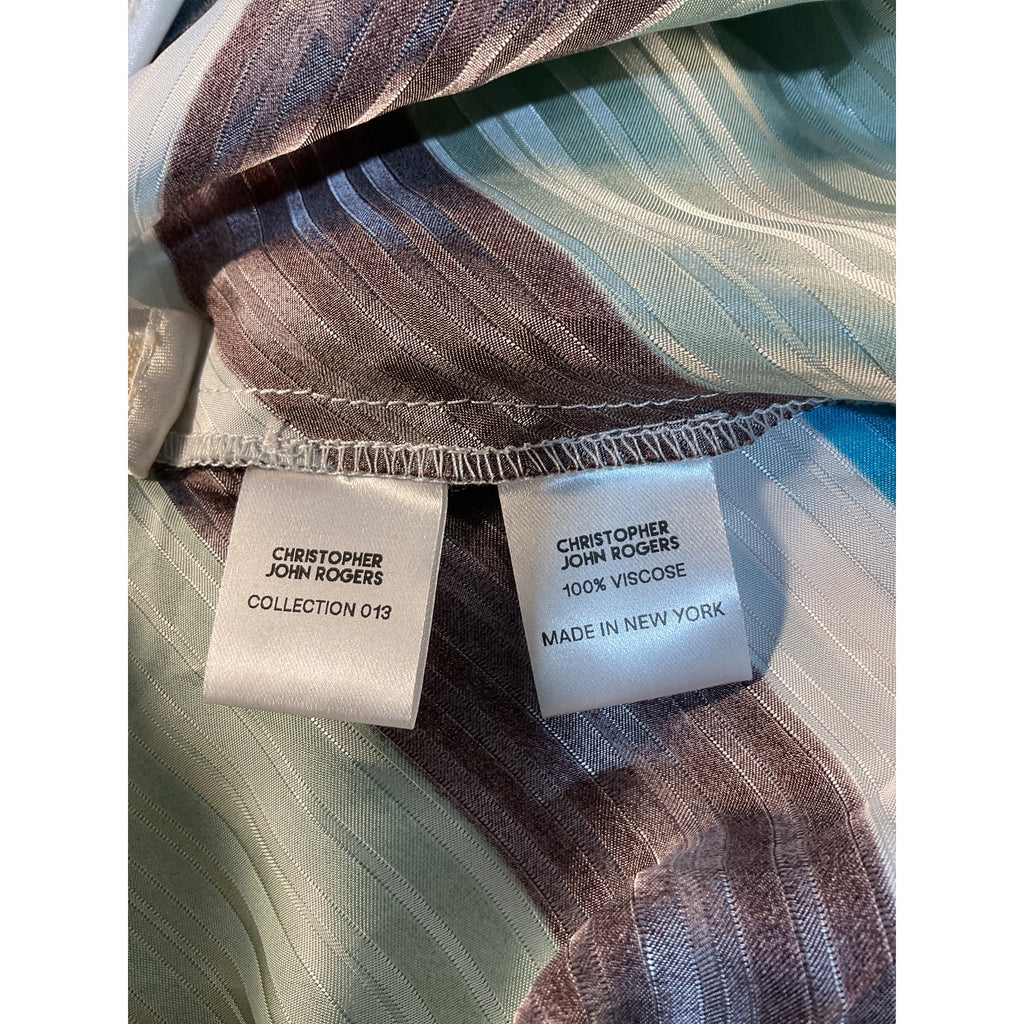 Christopher John Rogers 'Bias' Green Satin Maxi Skirt Size 2