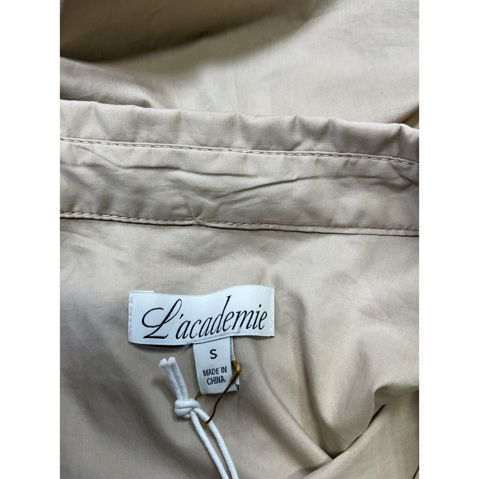 L'Academie 'The Lena' Khaki Cotton Blouse Size S
