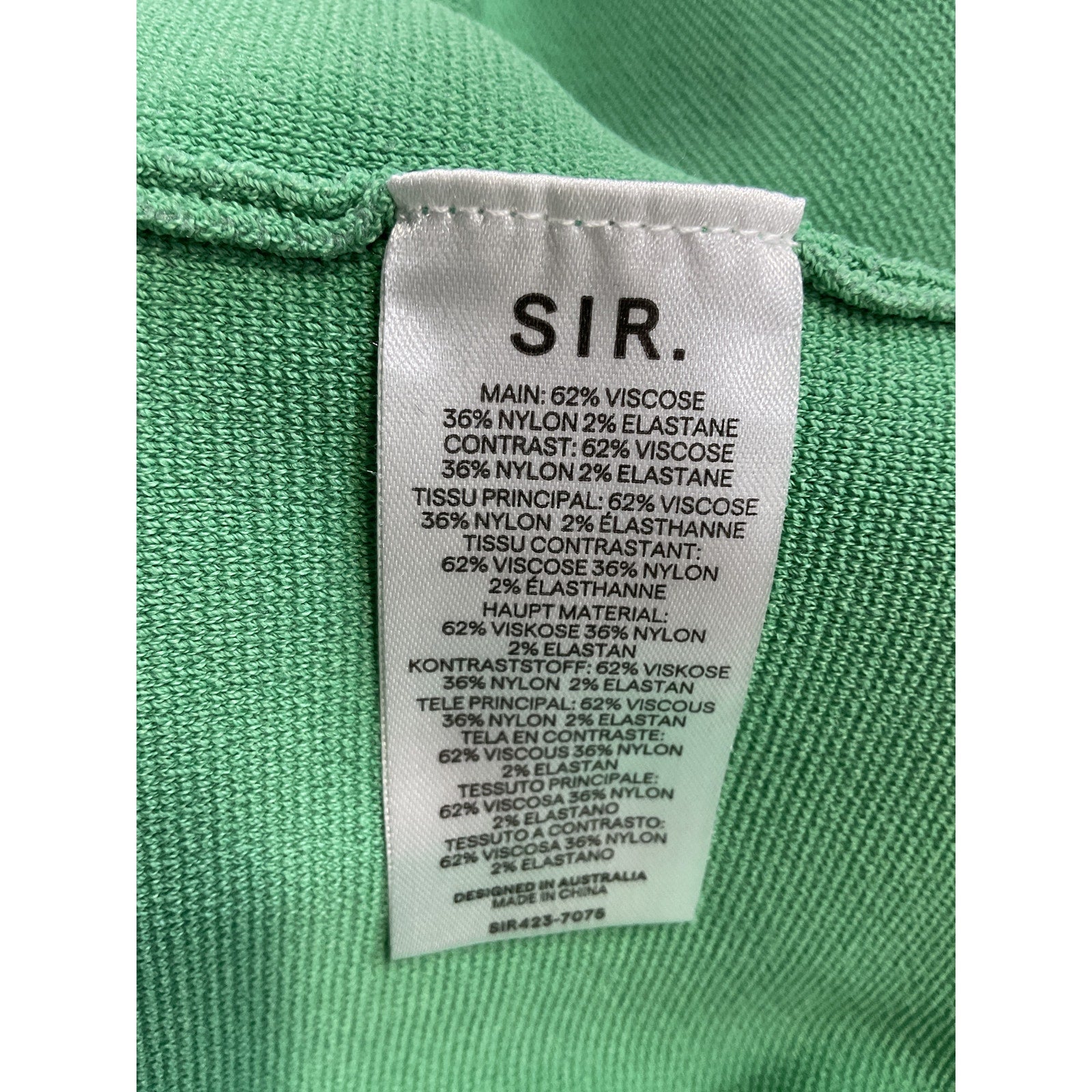 Sir. 'Salvador' Green Cut Out Dress Size S