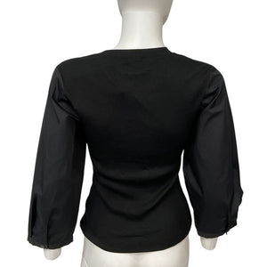 Derek Lam Mixed Media Black Arnaldo Tee Size M