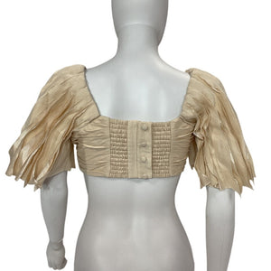 Aje Ruched Coconut Cream Cari Crop Top Size 10/ US 6