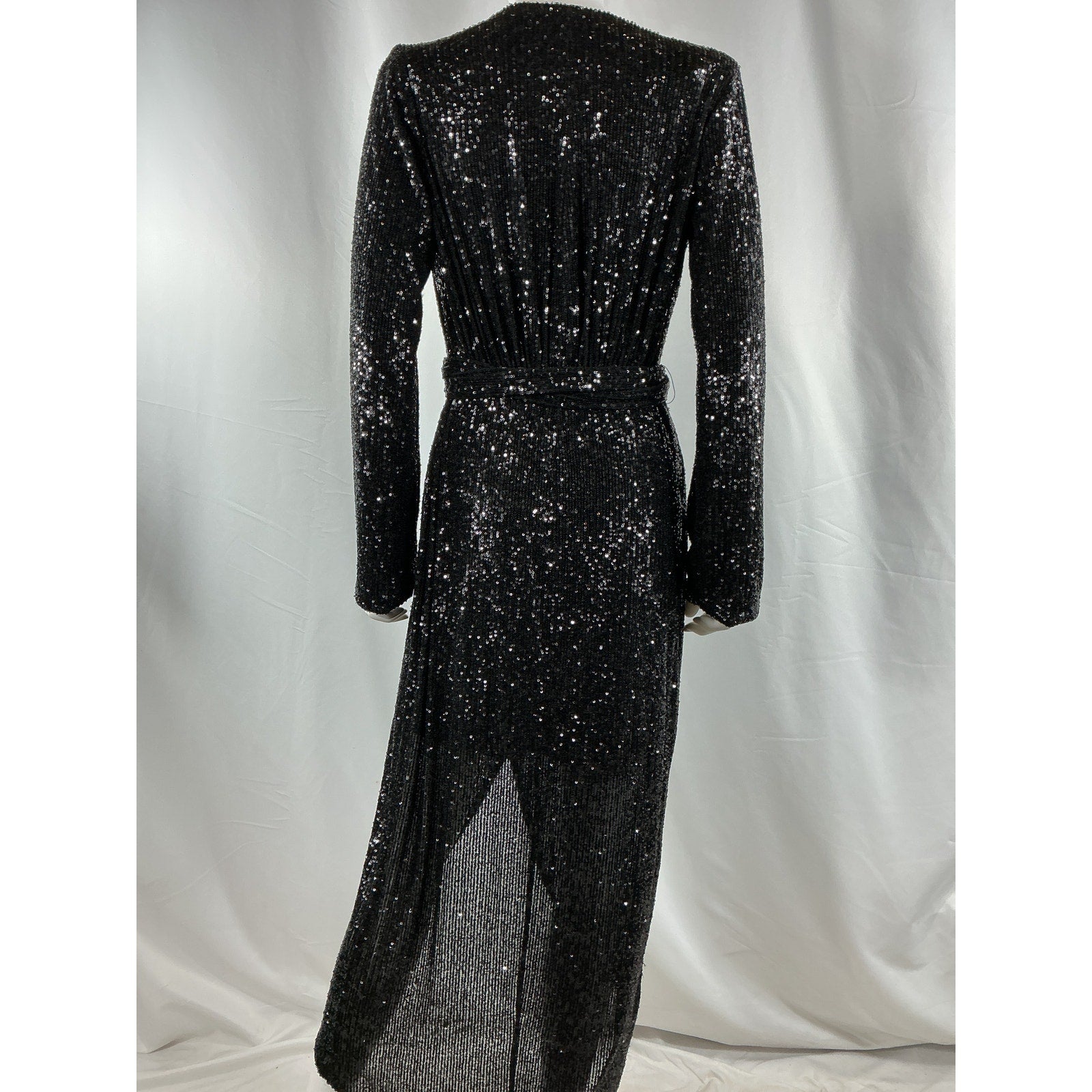 Halston 'Falan' Black Polyester Sequined Cocktail Dress Size 6