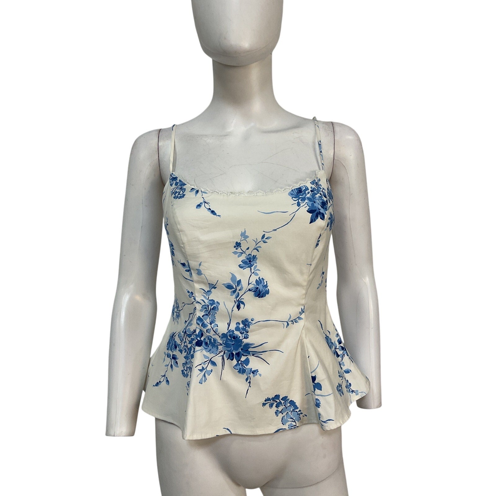 Reformation 'Genevieve' White Cotton Top Size 6