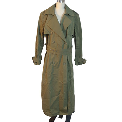Aexae Belted Army Green Cargo Trench Coat Size M NWT