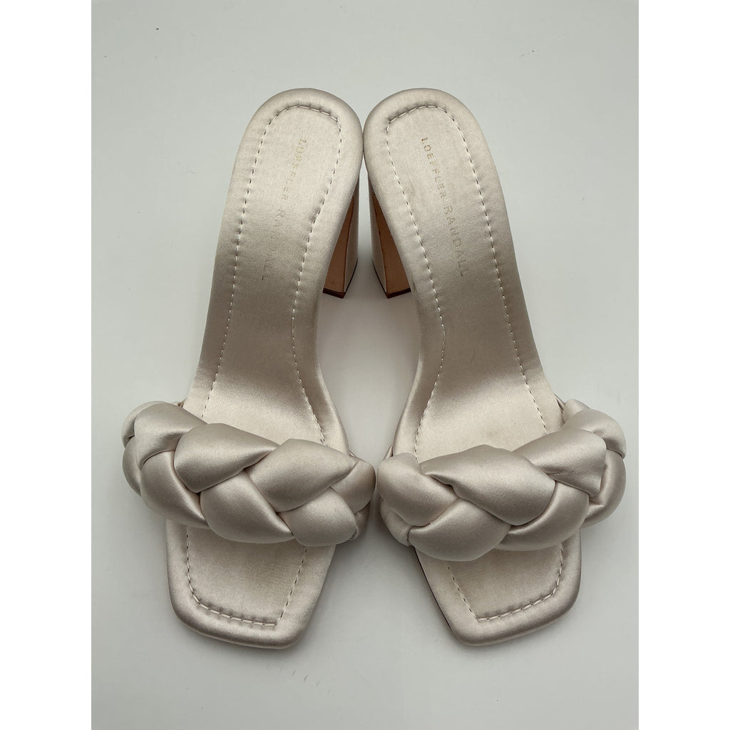 Loeffler Randall 'Freya' White Satin Mule Sandal Size 8.5