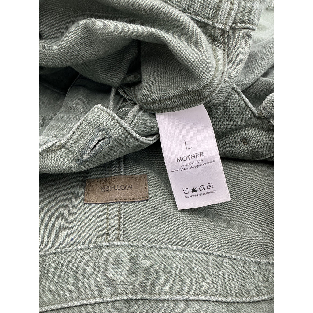 Mother The Cropped Green Cotton Veteran Cotton Graphic Jacket Size L