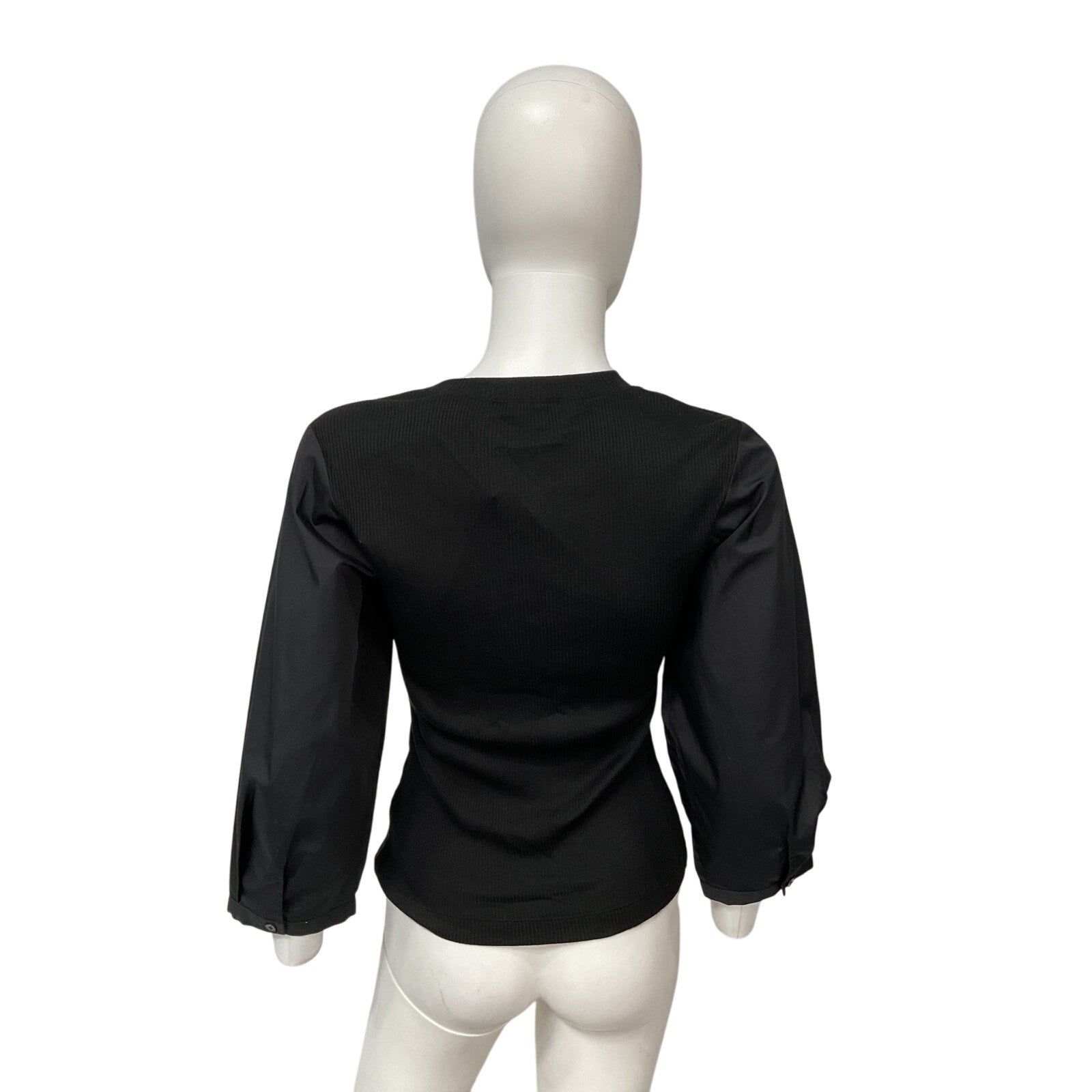 Derek Lam 10 Crosby 'Arnaldo' Black Cotton Mixed Media Tee Size M