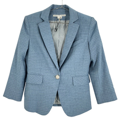 Veronica Beard Tailored Blue Long And Lean Dickey Blazer Size 2