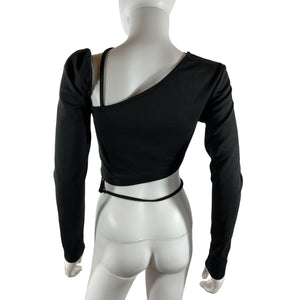 Atoir Asymmetric Black Promise Me Crop Top Size 6