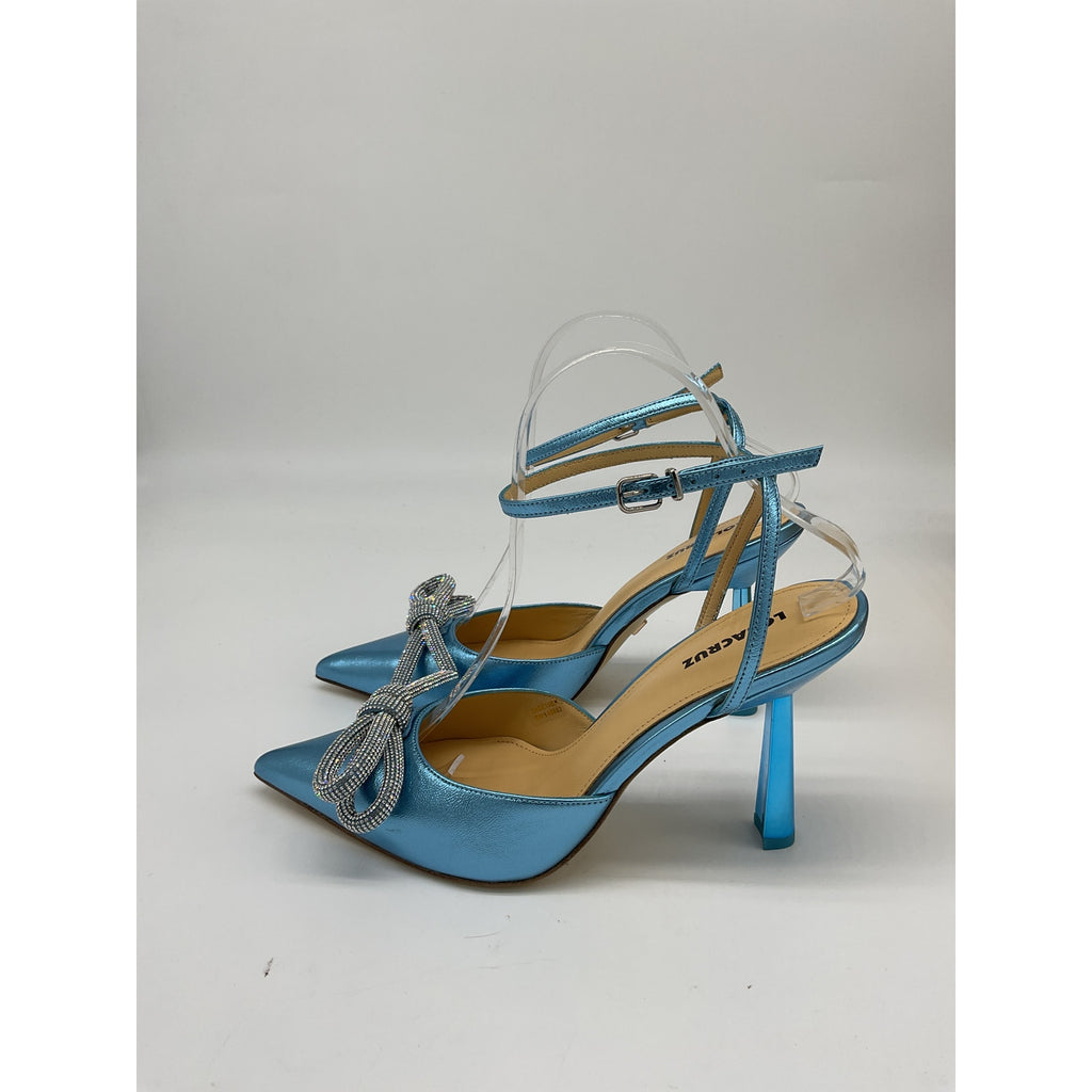 Lola Cruz 'Ischia' Blue Leather Heel Size 9 - NWT