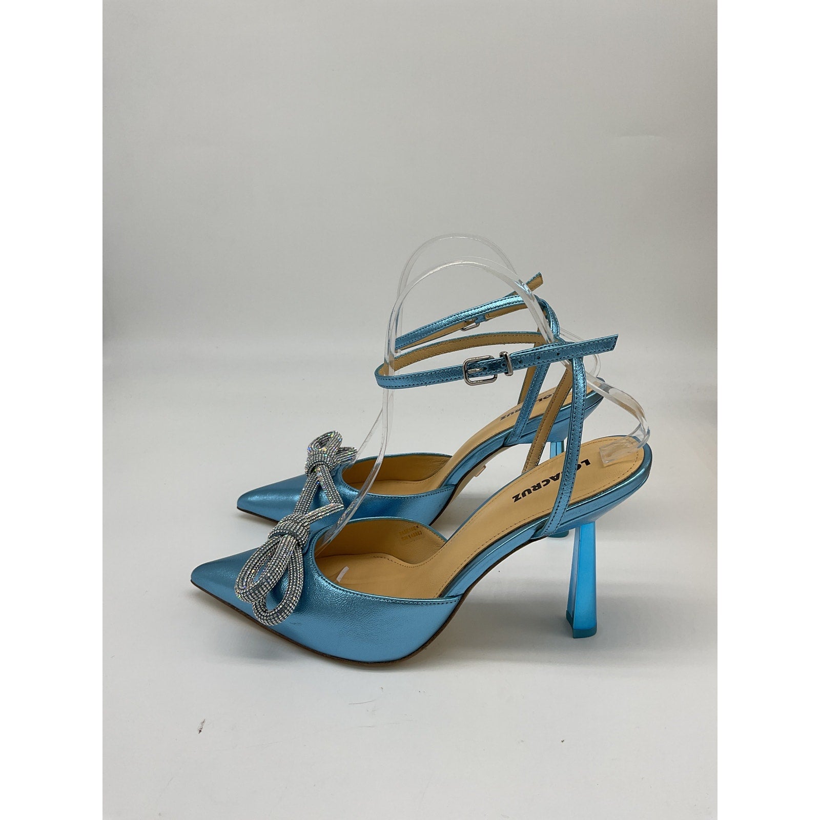 Lola Cruz 'Ischia' Blue Leather Heel Size 9 - NWT