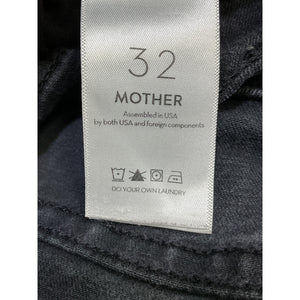 Mother 'The Hustler' Black Ankle Fray Denim Jeans Size 32