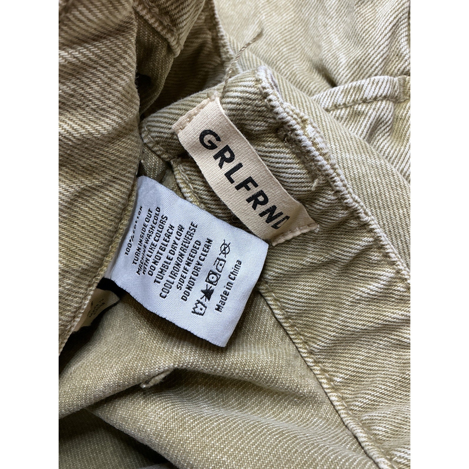 Grlfrnd 'Lindsey' Green Cotton Long Cargo Short Size 27