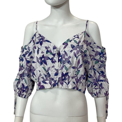 Isabel Marant Floral Ecru Lizberit Crop Top Size 8 US / 42 FR