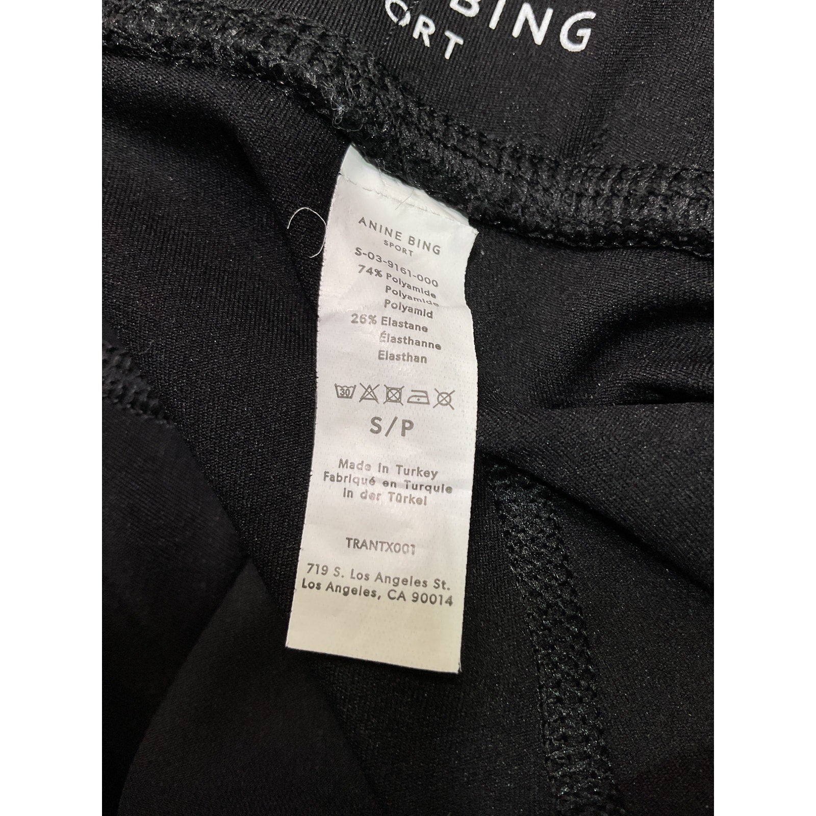 Anine Bing 'Rhea' Black Legging Size S