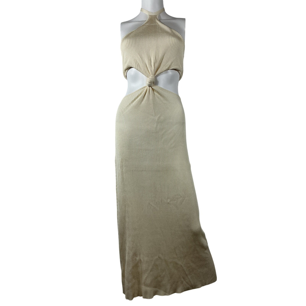 Cult Gaia 'Cameron' Beige Viscose Knit Midi Dress Size S