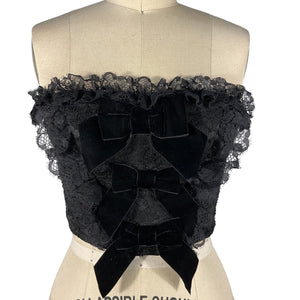 Alessandra Rich Lace Black Bustier Crop Top Size 38 EU / US 2