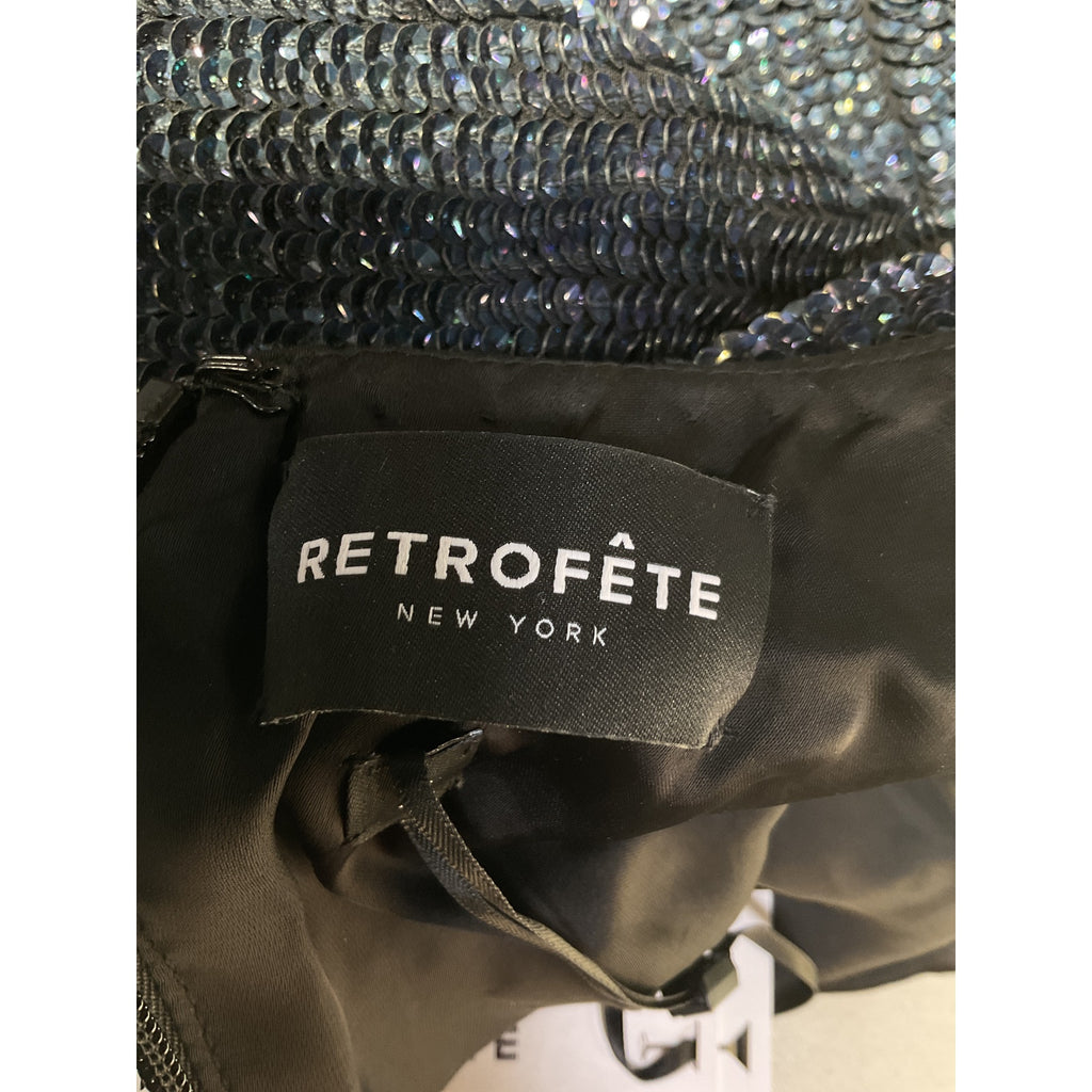 Retrofete 'Alexis' Black Halterneck Sequin Dress Size S - NWT