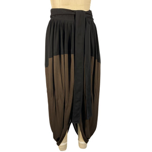 Proenza Schouler Draped Black And Chocolate Crepe Jersey Skirt Size 8