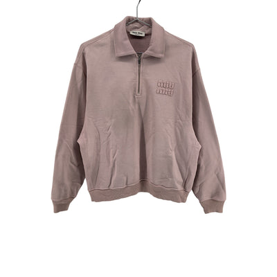 Miu Miu Garment-Dyed Pink Cotton Polo Shirt Size XS