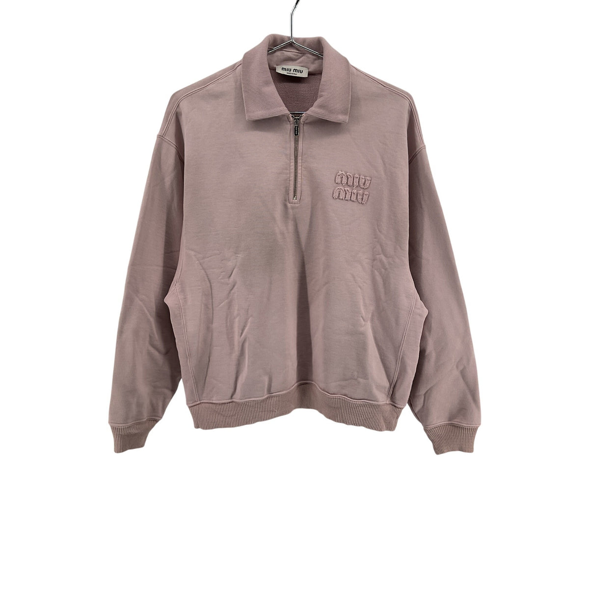 Miu Miu Garment-Dyed Pink Cotton Polo Shirt Size XS