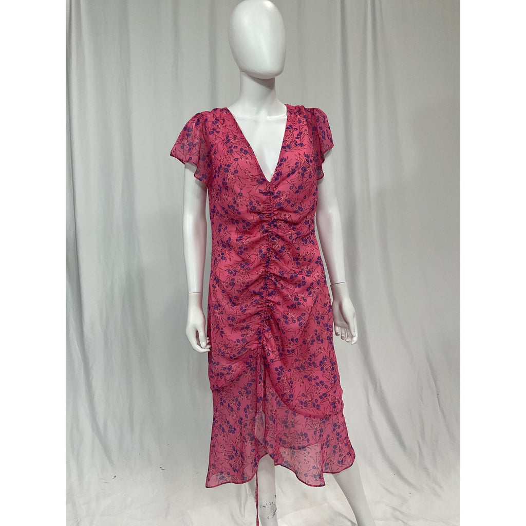 Majorelle 'Elaine' Pink Semi Sheer Midi Dress Size L
