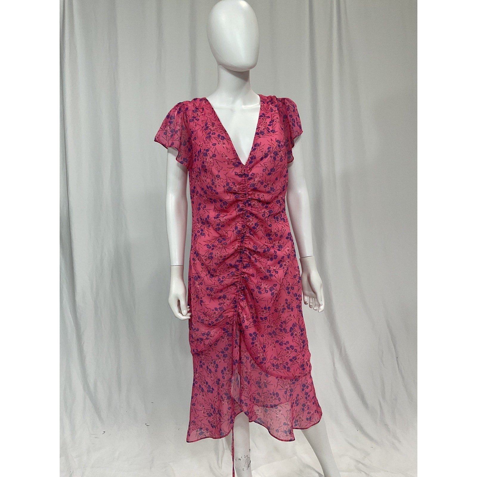 Majorelle 'Elaine' Pink Semi Sheer Midi Dress Size L