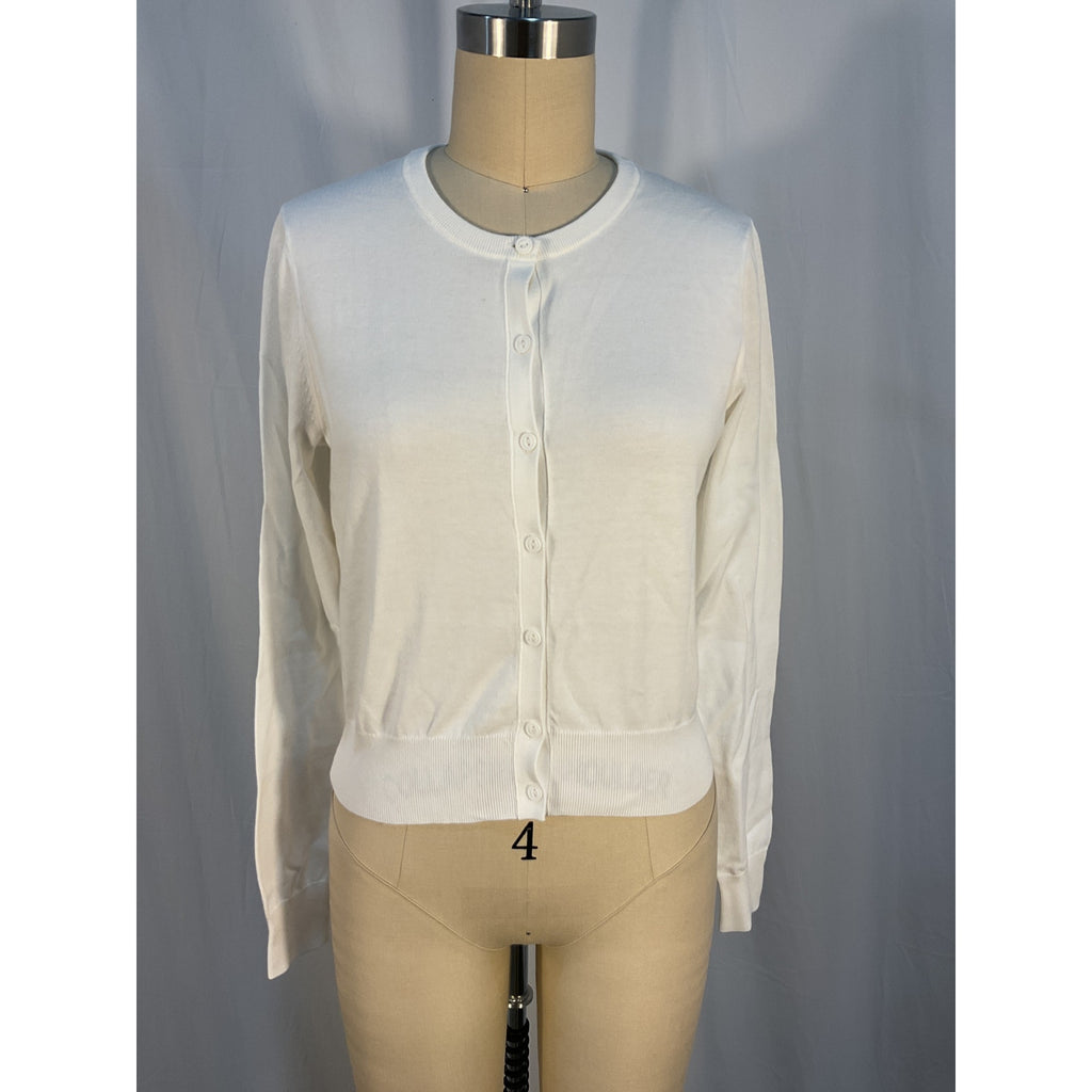 White + Warren White Crewneck Button Cardigan Size XS - NWT