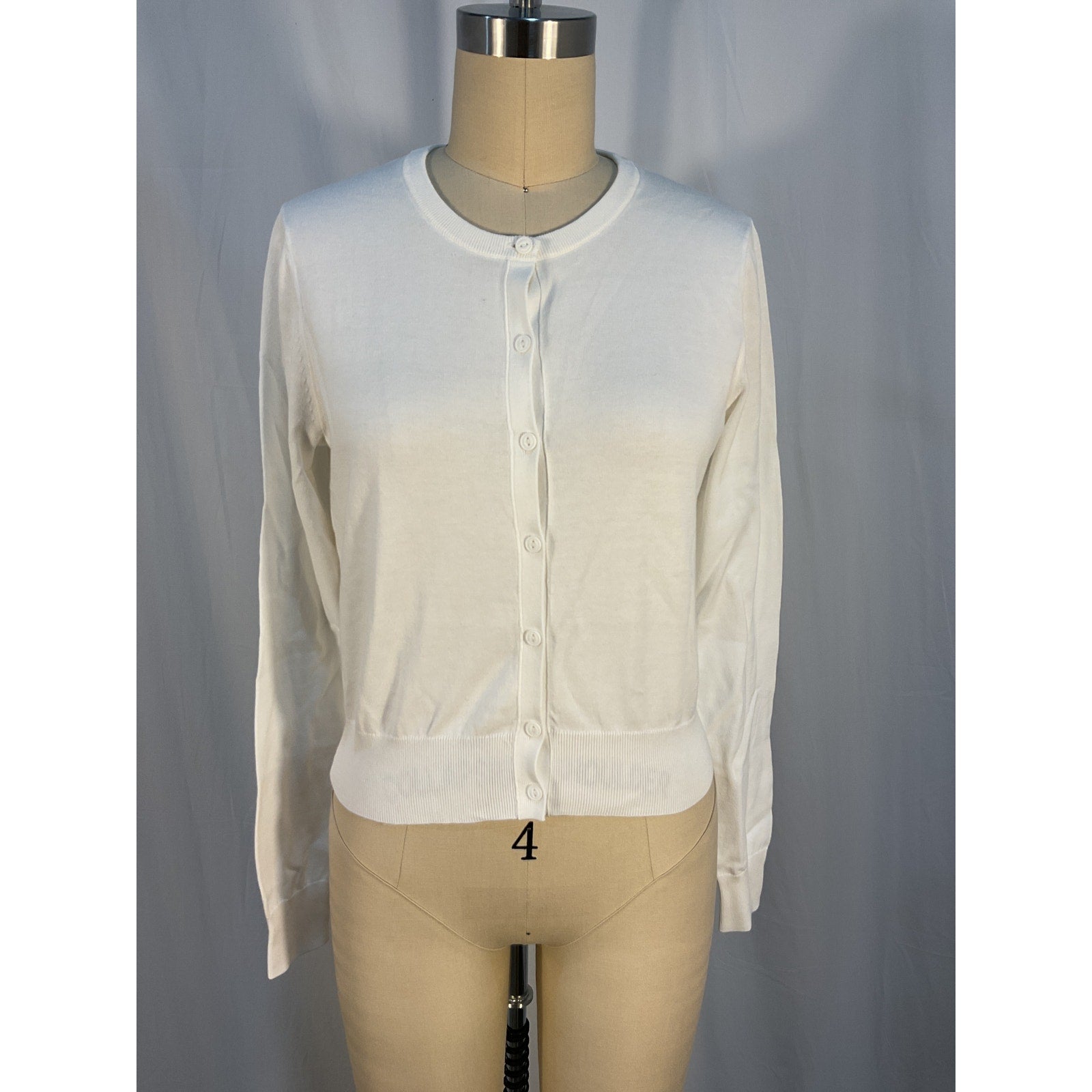 White + Warren White Crewneck Button Cardigan Size XS - NWT