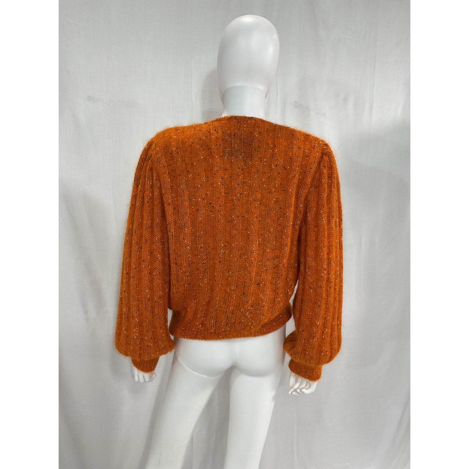 Andersson Bell 'Connelly' Orange Ribbed Mohair Lurex Blend Cardigan Size S