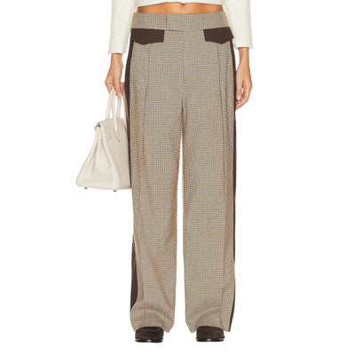 Helsa Colorblocked Cafe Plaid And Java Suit Trouser Bottoms Size M