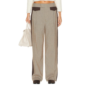 Helsa Colorblocked Cafe Plaid And Java Suit Trouser Bottoms Size M