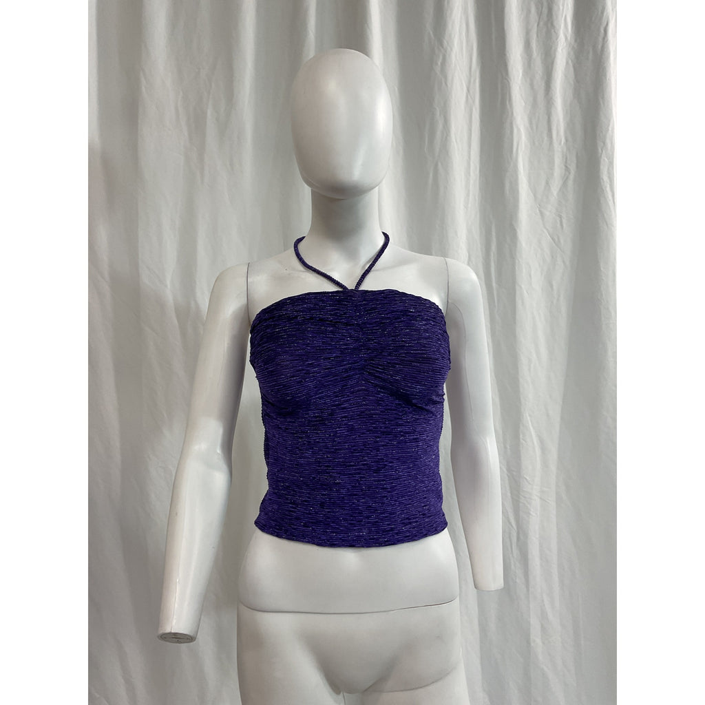 Iro 'Liviar' Purple Halterneck Top Size 34