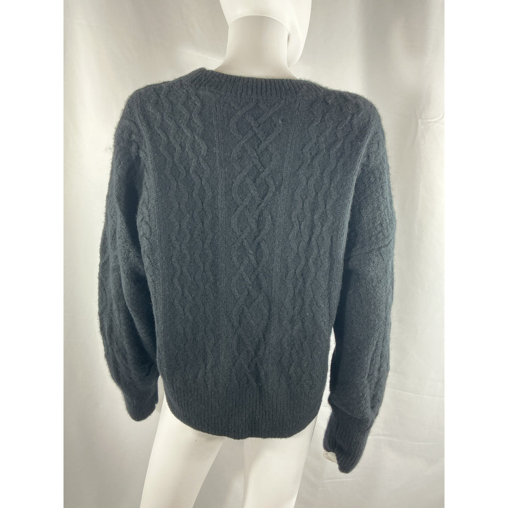Favorite Daughter 'The Oversized' Black Wool Cable Sweater Size S