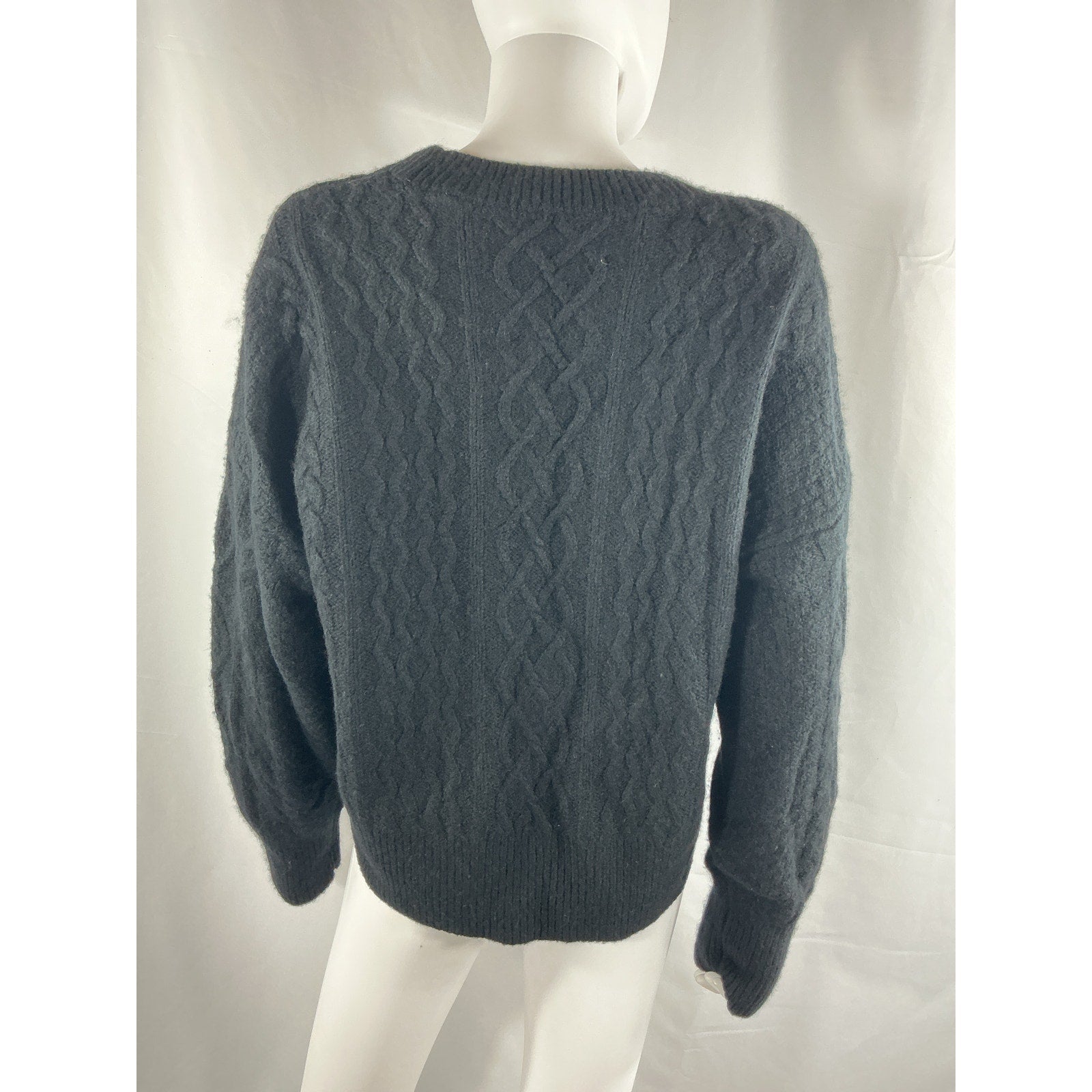 Favorite Daughter 'The Oversized' Black Wool Cable Sweater Size S