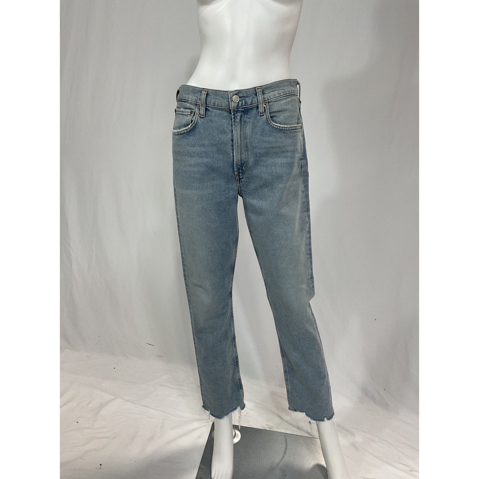 Agolde 'Merrel' Blue Ankle Straight Leg Denim Jeans Size 28