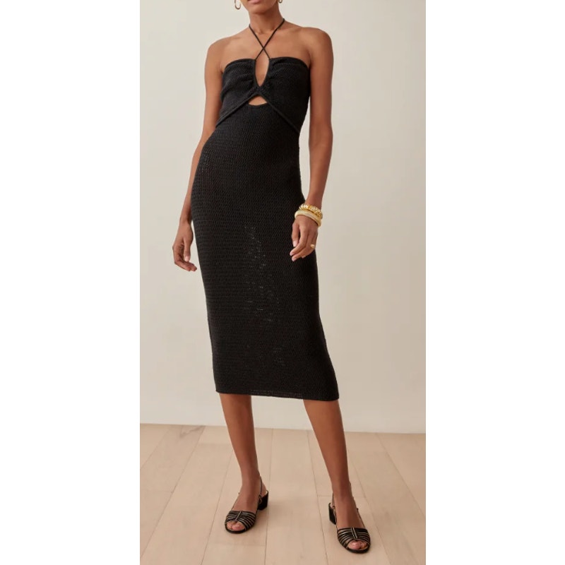 Reformation 'Venete' Black Open Knit Dress Size M - NWT
