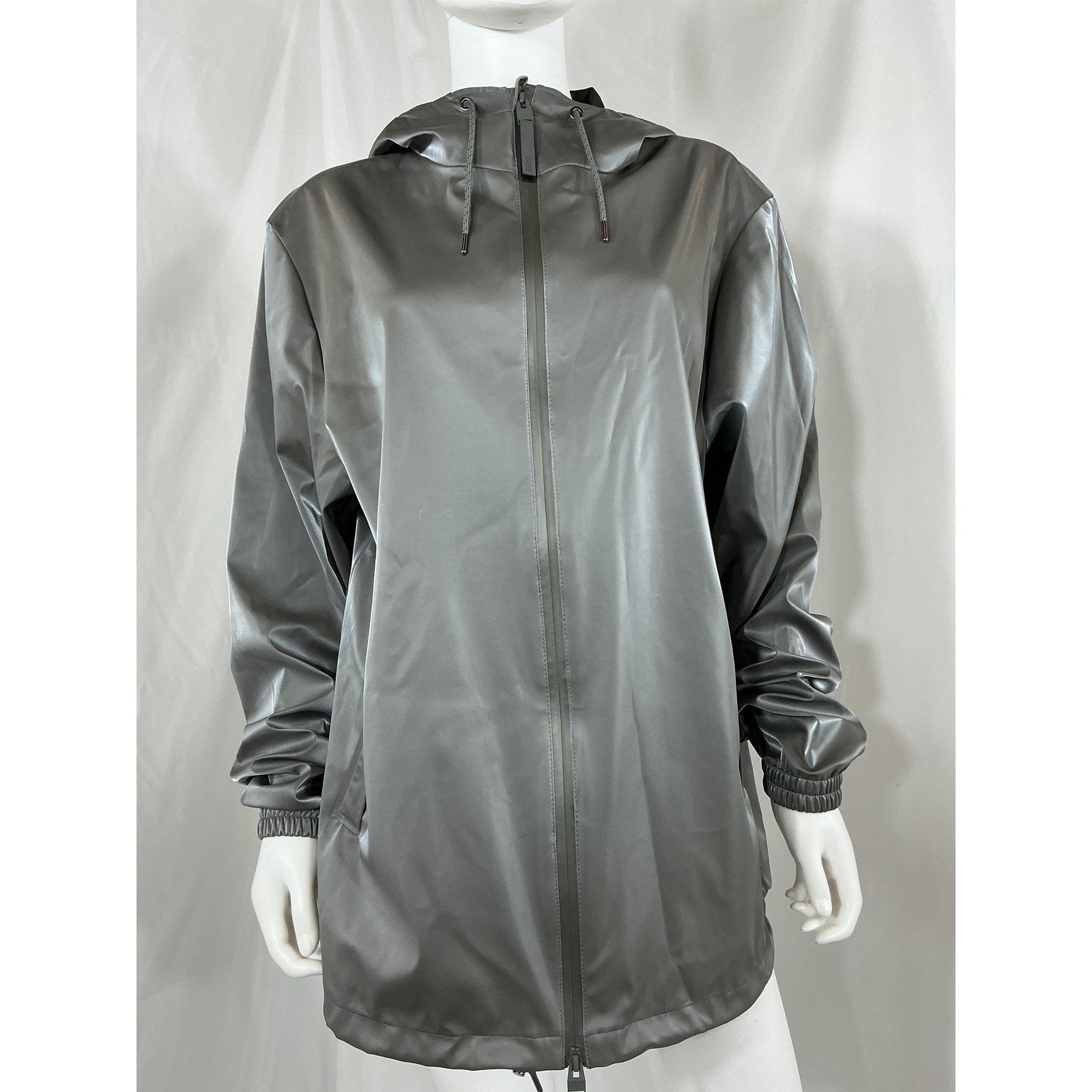 Rains 'Storm' Grey Polyester Breaker Jacket Size M