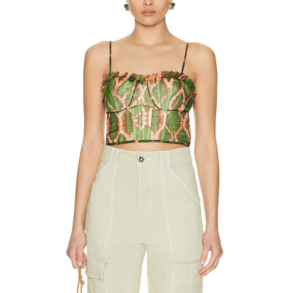 Ulla Johnson 'Iris' Green Silk Top Size 0