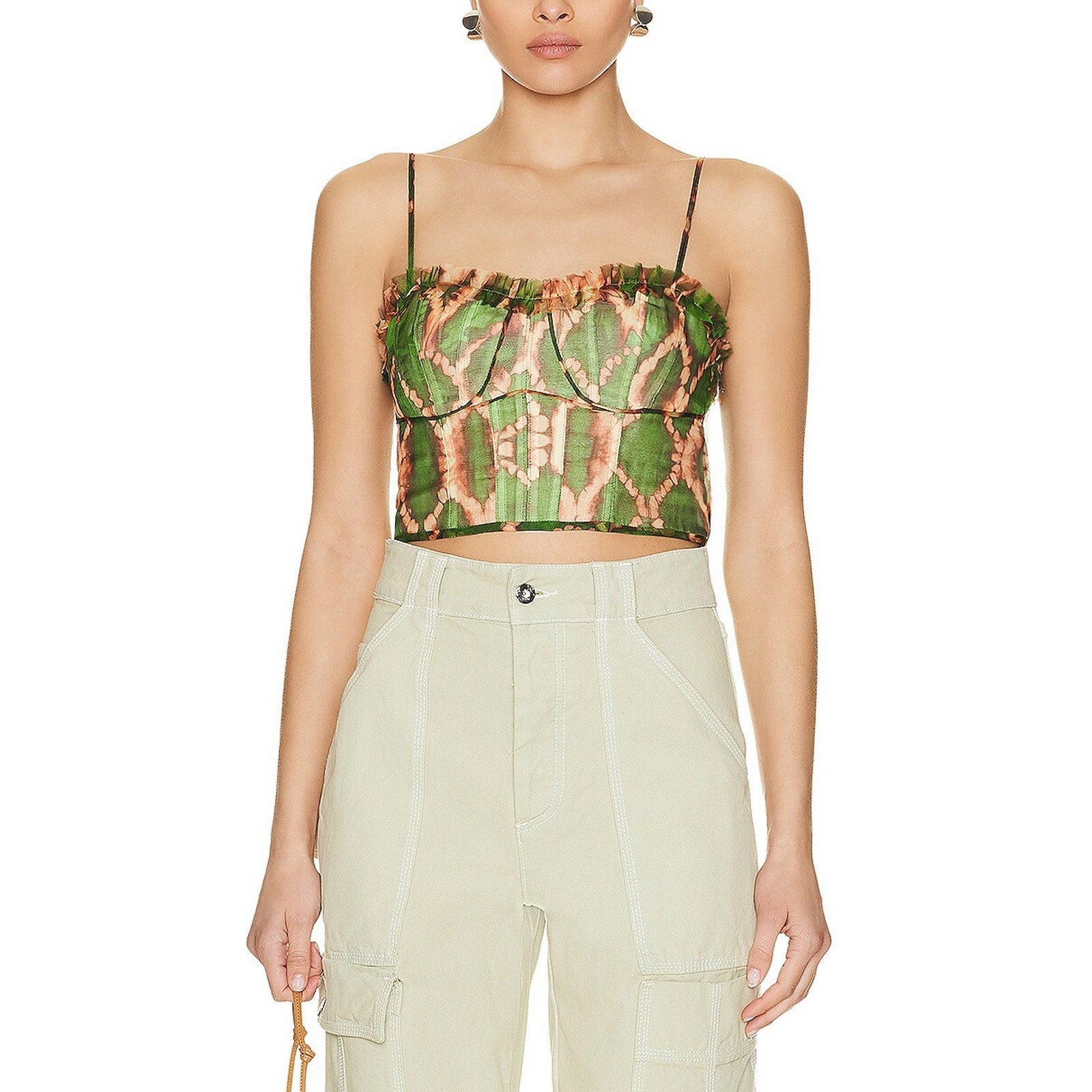 Ulla Johnson 'Iris' Green Silk Top Size 0