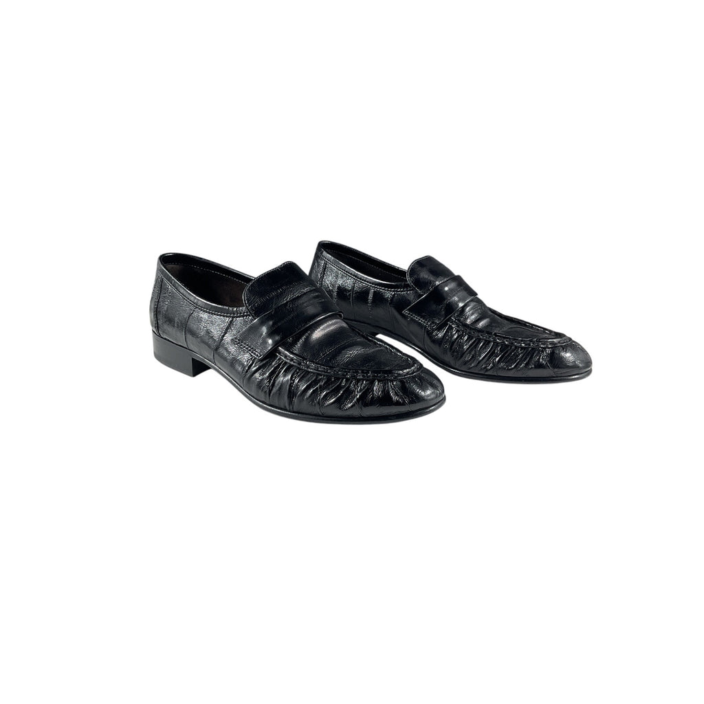 The Row Soft Black Leather Loafer Size 8