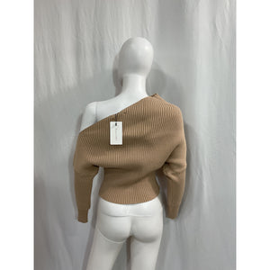 Line & Dot 'Blair' Tan Off Shoulder Sweater Size S - NWT