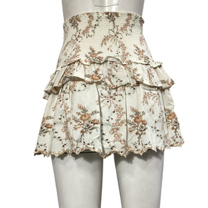 LoveShackFancy Ruffled Amber Dust Sowa Skirt Size S