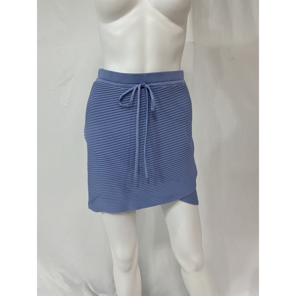 Jonathan Simkhai 'Sydney' Blue Compact Rib Wrap Skirt Size S