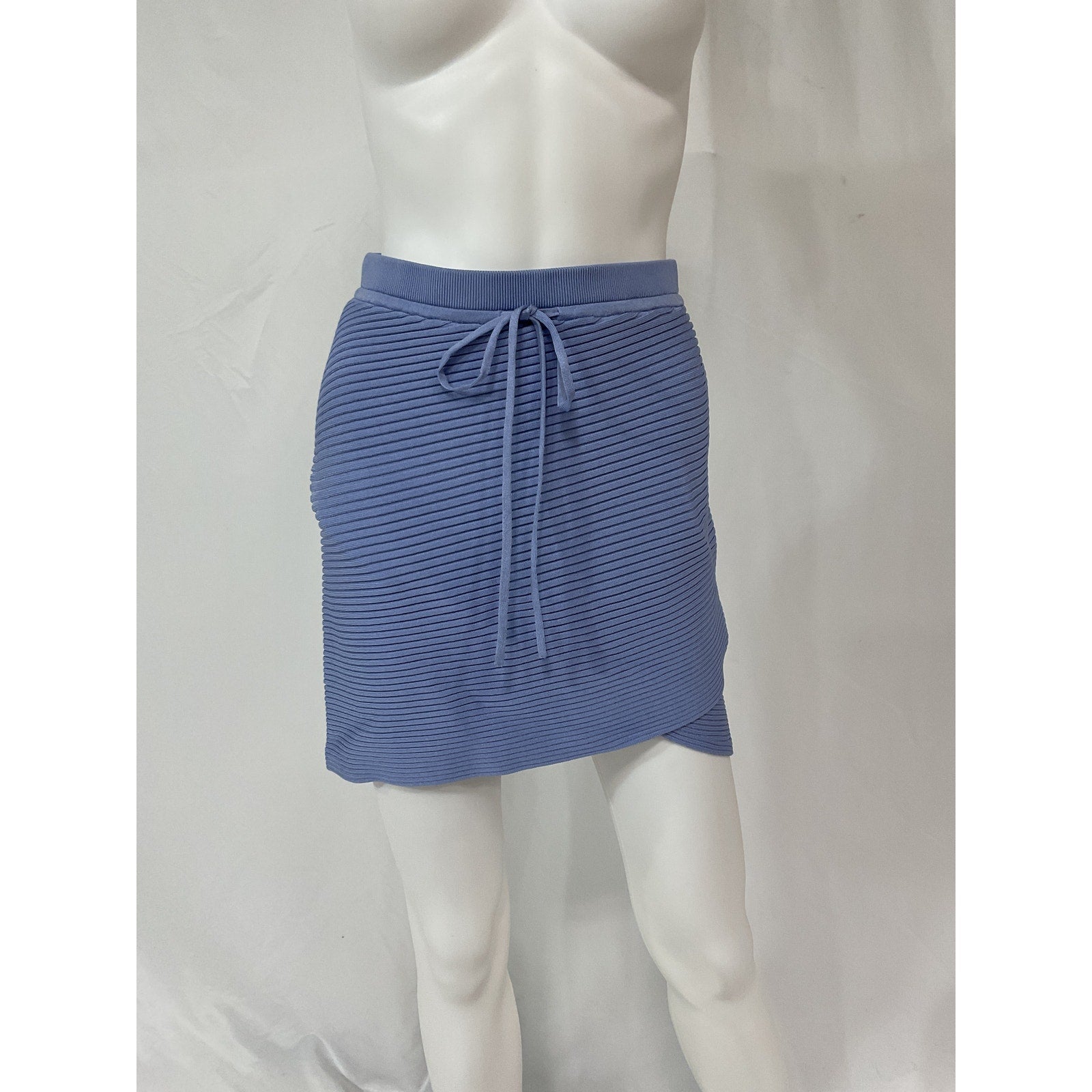 Jonathan Simkhai 'Sydney' Blue Compact Rib Wrap Skirt Size S
