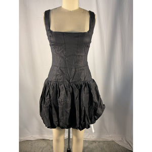 Reformation 'Delia' Black Linen Dress Size 8 - NWT