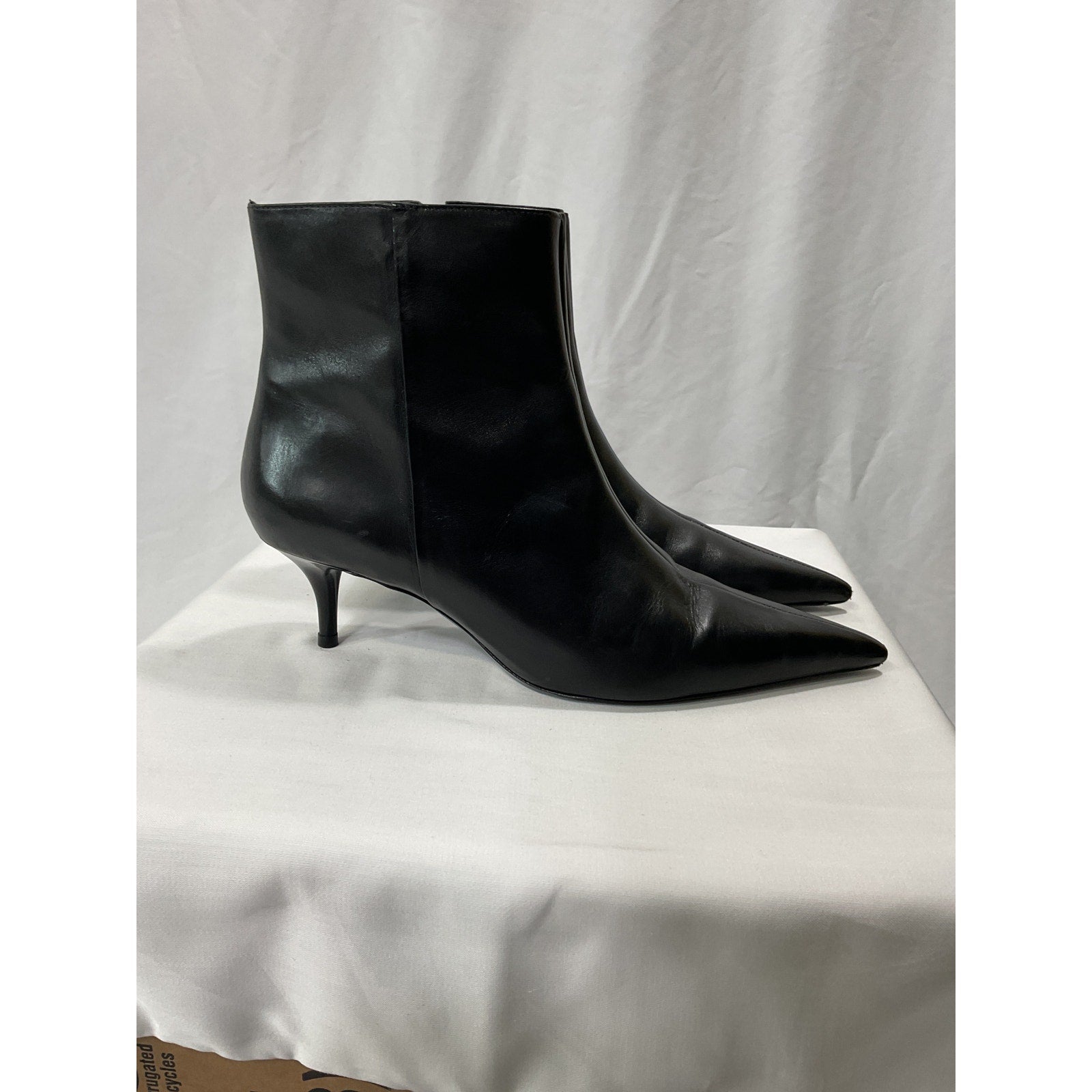 Schutz 'Mikki' Black Mid Stiletto Heel Boot Size 9