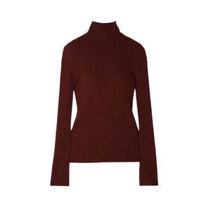 Chloé Ribbed Brick Turtleneck Sweater Size XL