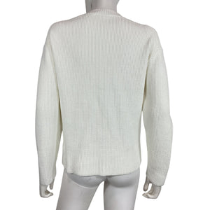 Vince Textured White Tunic Sweater Size S