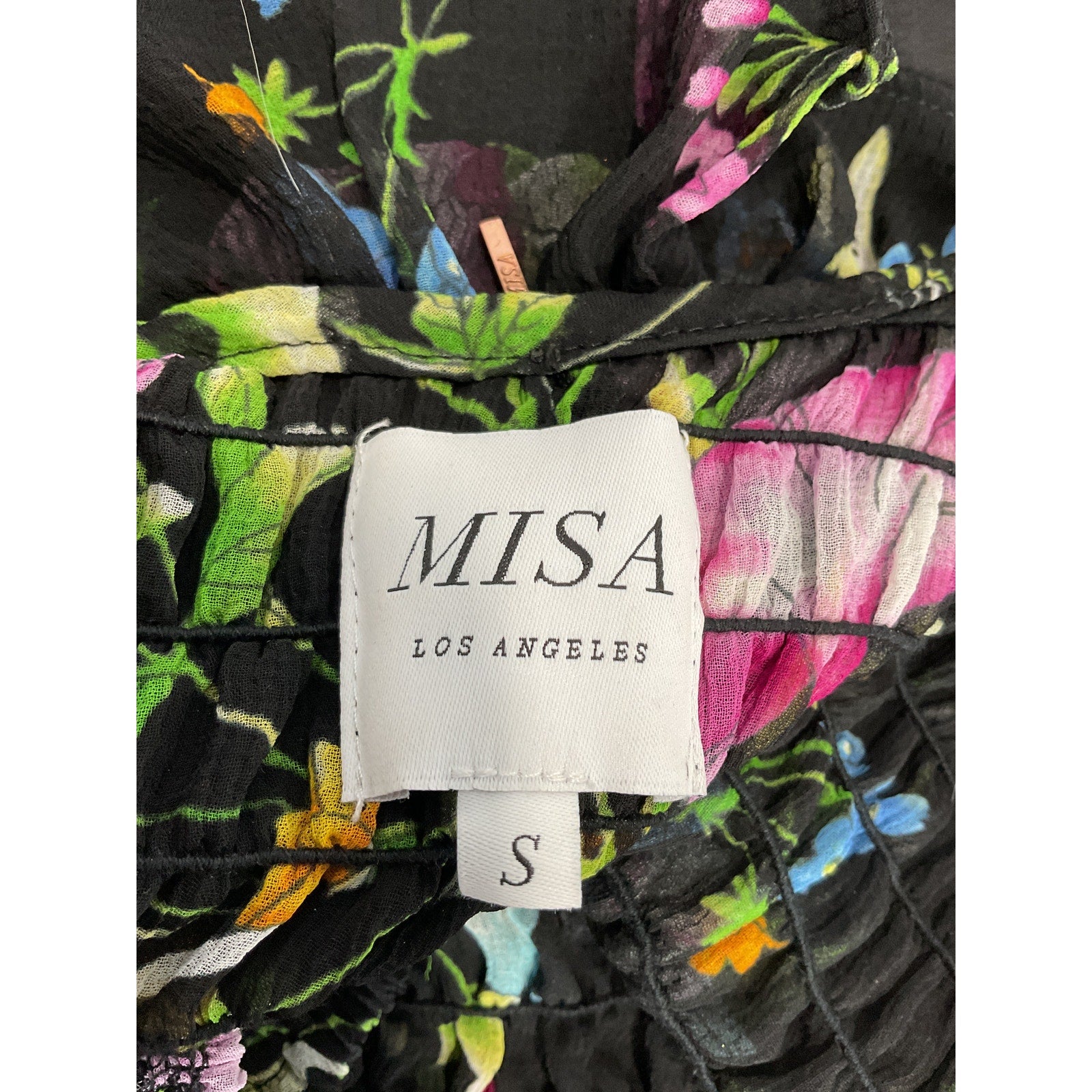 Misa Los Angeles 'Paola' Black Chiffon Top Size S